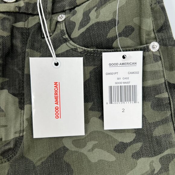 Good American Green Camouflage Skinny Jeans | Size 2, NWT - Picture 8 of 8